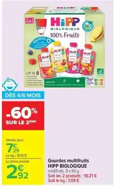 Carrefour Market Hipp - gourdes multifruits offre