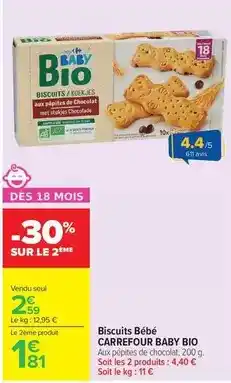 Carrefour Market Carrefour - biscuits bébé baby bio offre