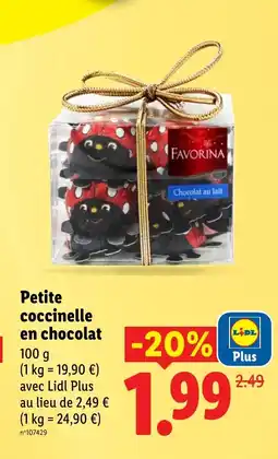 Lidl Petite coccinelle en chocolat offre