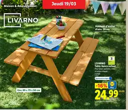 Lidl LIVARNO Table-bancs enfant offre