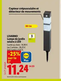 Lidl LIVARNO Lampe de jardin solaire à LED offre