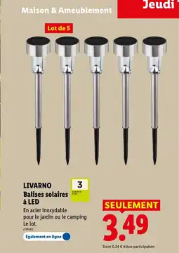 Lidl LIVARNO Balises solaires à LED offre