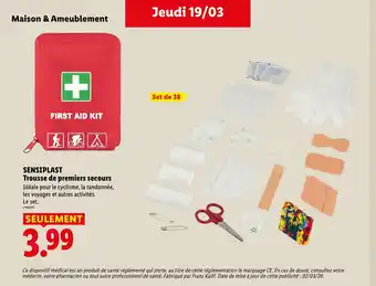 Lidl SENSIPLAST Trousse de premiers secours offre