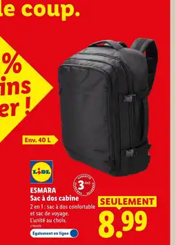 Lidl ESMARA Sac à dos cabine offre
