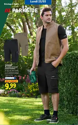 Lidl PARKSIDE Bermuda de travail stretch homme offre