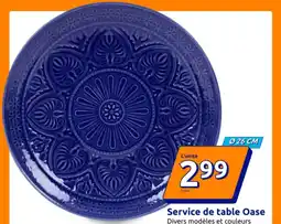Action Service de table oase offre