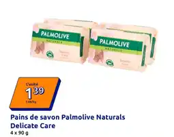 Action Pains de savon palmolive naturals delicate care offre