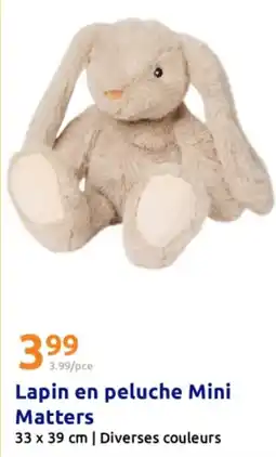 Action Lapin en peluche mini matters offre