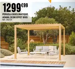 La Foir'Fouille PERGOLA BIOCLIMATIQUE ADANA 3X3M EFFET BOIS offre