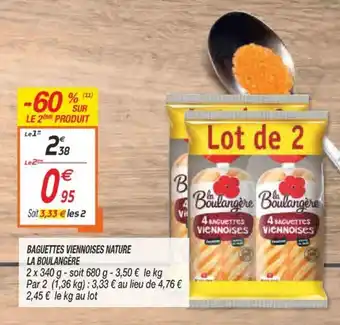 Netto Baguettes viennoises nature la boulangère offre