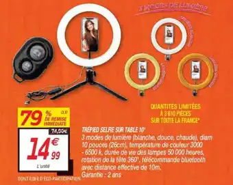Trépied selfie sur table