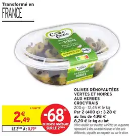 Intermarché Hyper CROC'FRAIS Olives dénoyautées vertes et noires aux herbes offre