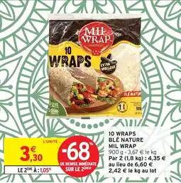 Intermarché Hyper MIL WRAP 10 wraps blé nature offre