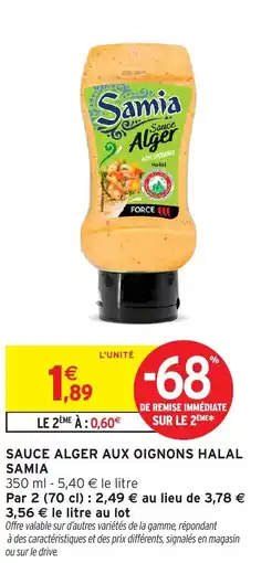 Intermarché Hyper SAMIA Sauce alger aux oignons halal offre