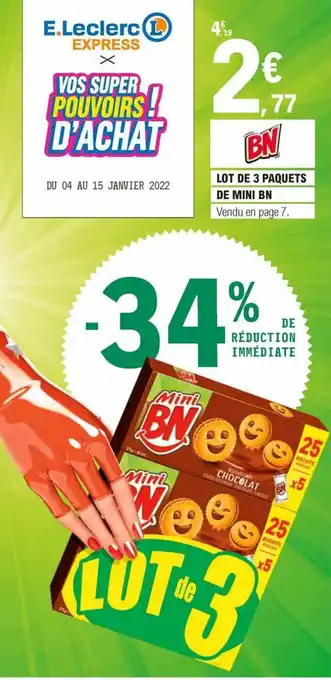 E.Leclerc Lot de 3 paquets de mini bn offre