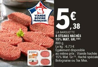 E.Leclerc 8 Steaks hachés offre