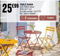 La Foir'Fouille TABLE DIANA offre