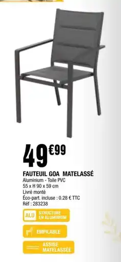La Foir'Fouille FAUTEUIL GOA MATELASSÉ offre