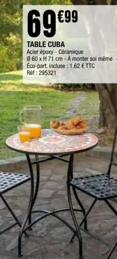 La Foir'Fouille TABLE CUBA offre