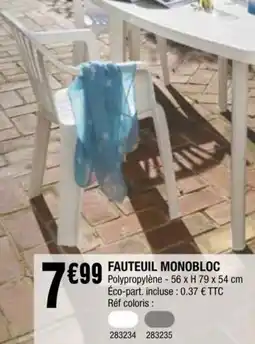 La Foir'Fouille FAUTEUIL MONOBLOC offre