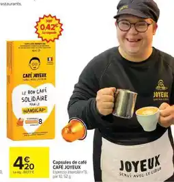 Carrefour Market Capsules de café CAFÉ JOYEUX offre