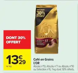 Carrefour Market CAFÉ EN GRAINS “L’OR” offre