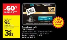 Carrefour Market Capsules De Café Carte Noire offre
