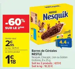 Carrefour Market BARRES DE CÉRÉALES NESTLE offre