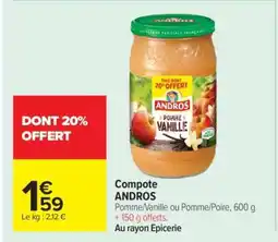 Carrefour Market Compote ANDROS offre