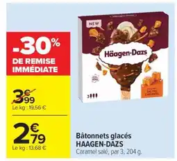 Carrefour Market Bâtonnets glacés HAAGEN-DAZS offre