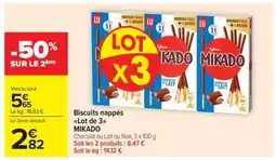Carrefour Market Biscuits nappés Lot de 3 MIKADO offre