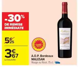 Carrefour Market A.O.P. Bordeaux MALESAN offre