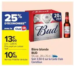 Carrefour Market Bière Blonde 'Bud' offre