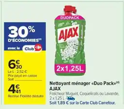 Carrefour Market Nettoyant ménager Duo Pack AJAX offre