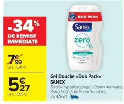 Carrefour Market Gel Douche Duo Pack SANEX offre