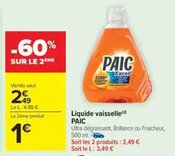 Carrefour Market LIQUIDE VAISSELLE “PAIC” offre