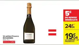 Carrefour Vin pétillant Prosecco RICCADONNA offre