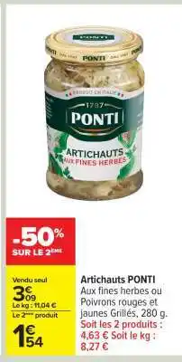 Carrefour Artichauts PONTI offre