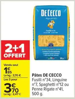 Carrefour Pâtes De Cecco offre
