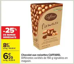Carrefour Chocolat aux noisettes CAFFAREL offre