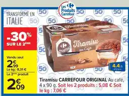 Carrefour Tiramisu CARREFOUR ORIGINAL Au café offre