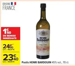 Carrefour Pastis Henri Bardouin offre