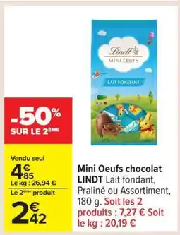 Carrefour Mini Oeufs chocolat LINDT offre