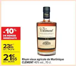 Carrefour Rhum vieux agricole de Martinique CLÉMENT offre