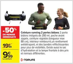 Carrefour Ceinture running 2 portes bidons offre
