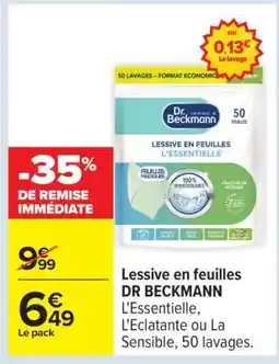 Carrefour Lessive en feuilles DR BECKMANN offre