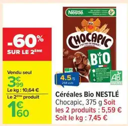 Carrefour Céréales Bio Nestlé Chocapic offre