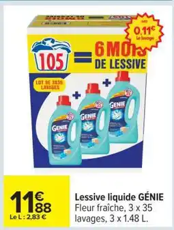 Carrefour Lessive liquide GENIE offre