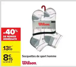 Carrefour Socquettes de sport homme offre