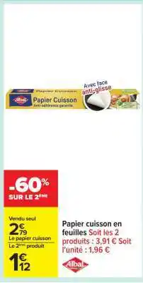 Carrefour Papier cuisson offre